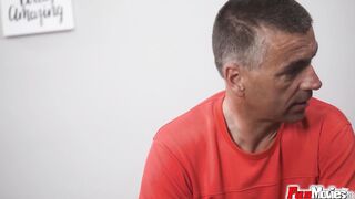 Tall blonde masseur fucking rough