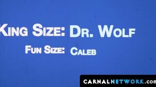Caleb Anthony moaned with pleasure as Dr Wolf fingers his smooth and tight hole