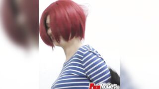 Ginger minx sucking off a biggest penis