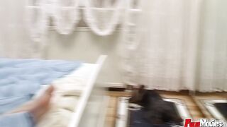 Stockinged old whore gets fucked