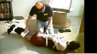 Naughty Slave Chick With A Bubbly Ass Tied Up And Dominated
