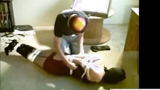 Naughty Slave Chick With A Bubbly Ass Tied Up And Dominated