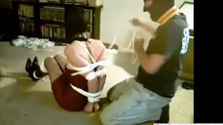 Naughty Slave Chick With A Bubbly Ass Tied Up And Dominated