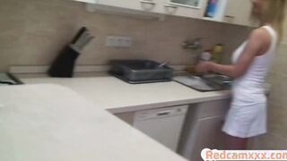 Blonde With Great Tits Teases The Camera
