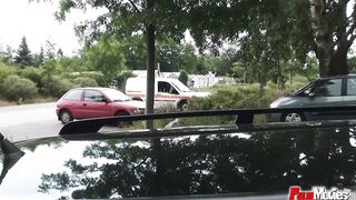 Amateur beauty taking penis into the vehicle
