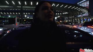 Inked dark haired eats a huge penis