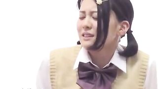 Japanese adorable college babe fucks her shy boyfriend