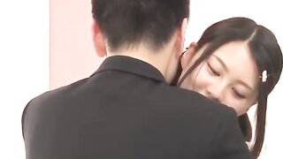 Japanese adorable college babe fucks her shy boyfriend