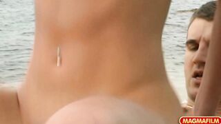 Petite Hottie gets arse fuck on the beach