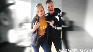 Chubby 18 yo gets her first double penetration