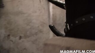 Gf loves pegging her sex sub