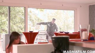 Slutty MILF fucks the handyman
