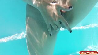 Inked honey taking a monstrous prick at the pool