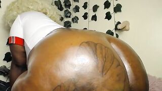Big Black Booty Oiled Tatted