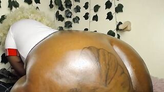 Big Black Booty Oiled Tatted