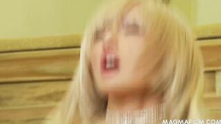 Blonde chinese bitch ride a bbcs