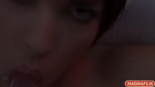 Dark Haired babe fucks her butt