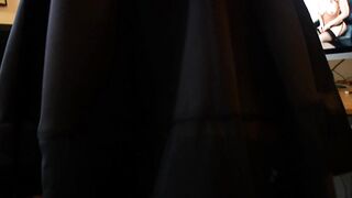Trashy hot masturbating on the desk