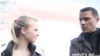 Teenage blondie gets dicked rough