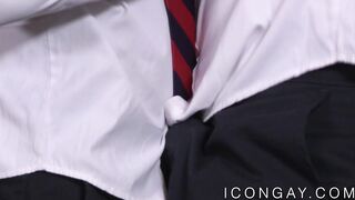 Handsome school boys passionately kiss and ass breed
