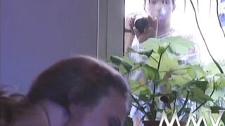 Crazy slut licking sperm from the boots