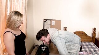 Chesty school girl gets throat boned