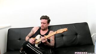 Chesty black minx takes a huge wang