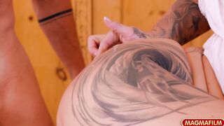 Chesty beauty fucks a enormous dick