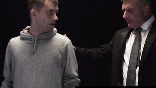 Mathew Figata slapped the boy's ass cheeks before fingering his hole and penetrating