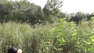 Freaky mom eats 2 cocks into the woods