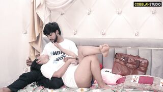 Stepsister was seduced and fucked hard by her stepbrother in the horny night