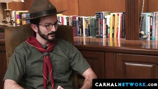 Tucker Barett gave the young boy scout's tight hole a wet wallop while throbbing his