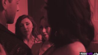 THree stepsisters fucked by hung lucky stud
