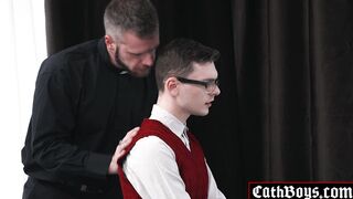 Altar boy submits to priest's sinful urges!