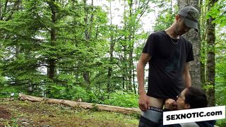 Choking on Hoodie While Fucking Outdoors with a Hot MILF