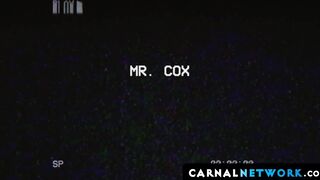 Mr. Mitch Cox sat between Oliver's legs and rubbed his cock before groping his body
