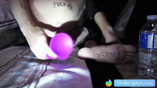 Huge Purple Dildo Stretches Me Out
