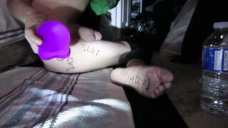 Huge Purple Dildo Stretches Me Out