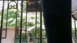 Big Ass Brunette Masturbates Outside to Orgasm on Webcam
