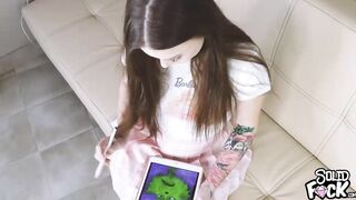 Cute Teen Stepsister Draws and then Gets Fucked