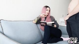 Fucked a Stepsister in tight jeans and cum on pussy