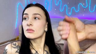 Brunette Girlfriend Intense Cock Sucking