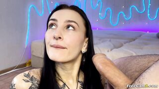 Brunette Girlfriend Intense Cock Sucking