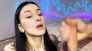 Brunette Girlfriend Intense Cock Sucking