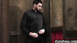 Altar boy Marcus River fucked by Jack Aries as he makes him ride his cock