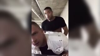 Interracial Bareback Anal on the Parking Deck