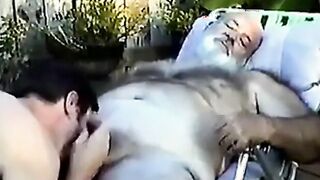 Young Man Sucks Off a Hairy Grandpa