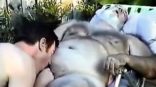Young Man Sucks Off a Hairy Grandpa