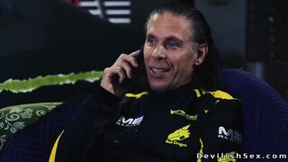Client Mick Blue fucks bookkeeper Ryan Reid in her office