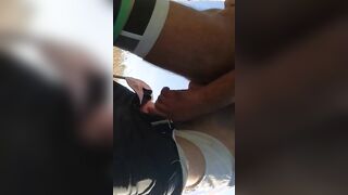 Mature Daddy Strokes Outdoors